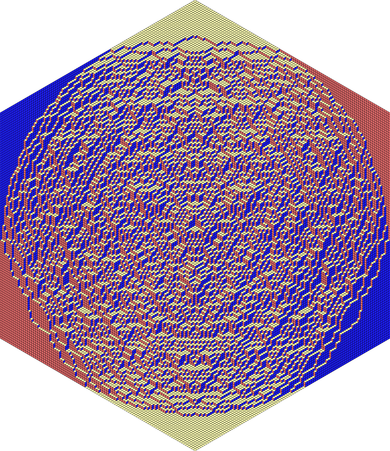 Planar subpartition of 3D staircase