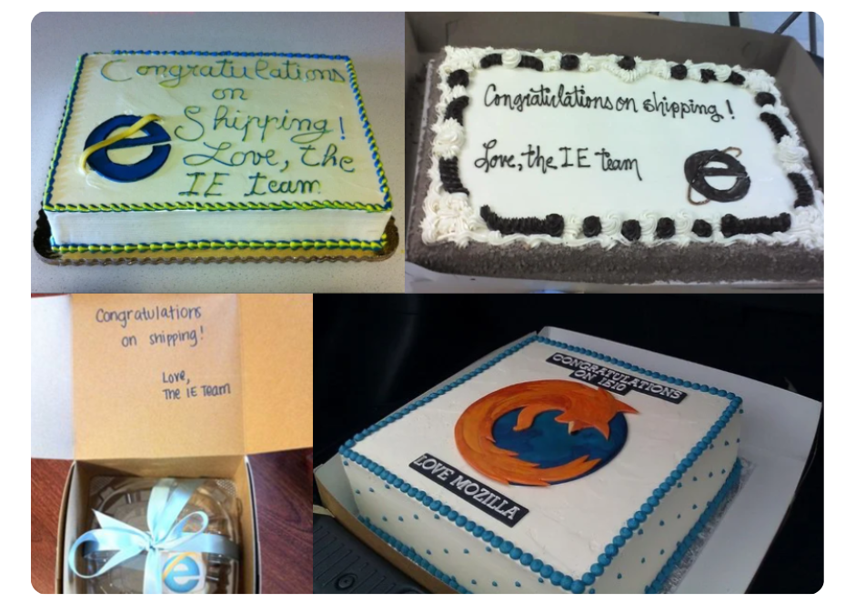Cakes delivered to browser vendors marking major milestones