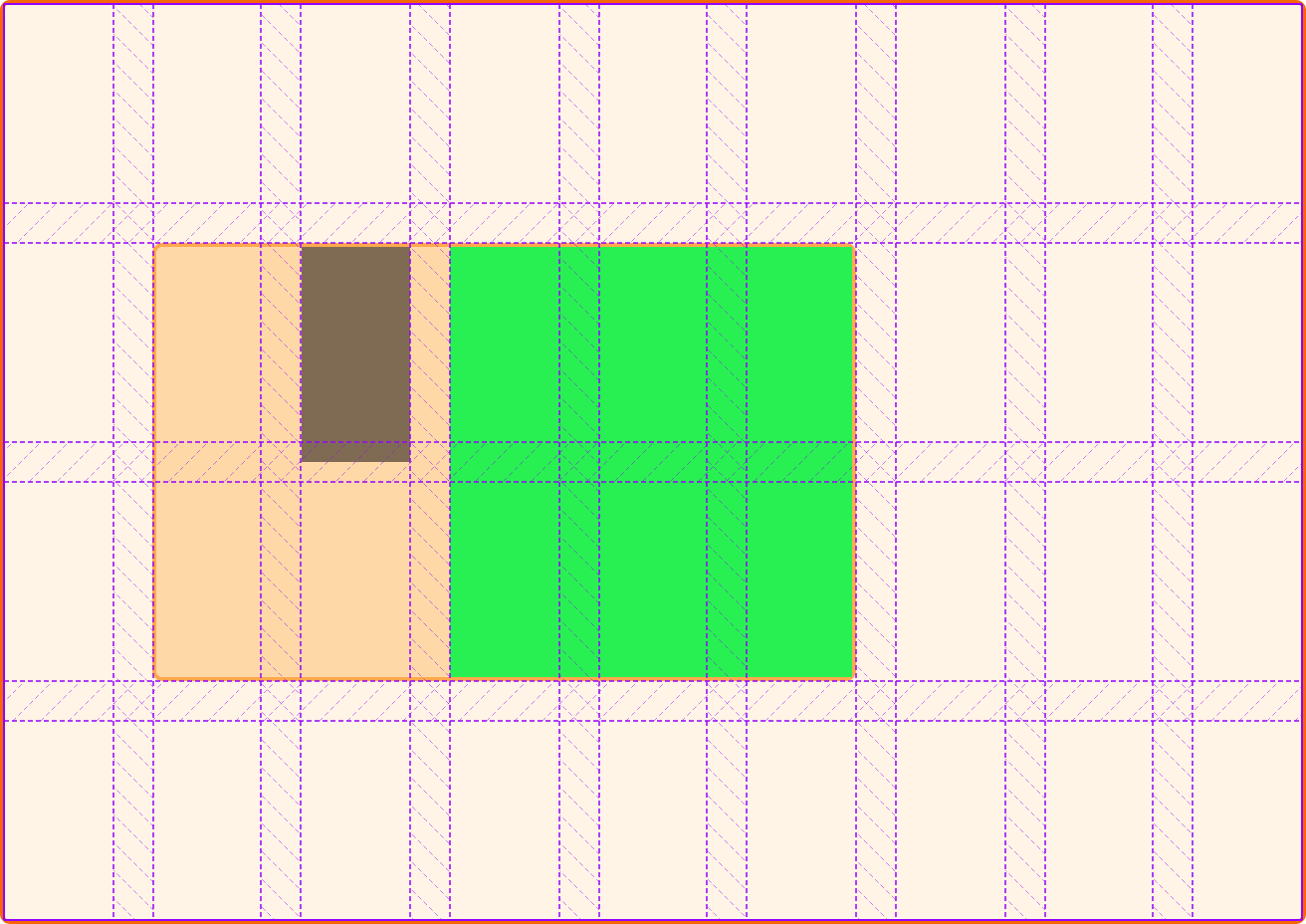 The smaller item displays in the gap as row-gap is set to 0 on the subgrid, as seen in the firefox developer tools grid inspector.
